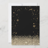 Invitation Pink Bow Gold Diamonds Stars Black Sweet 16 (Dos)