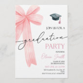 Invitation Pink Bow Graduation Party (Devant)
