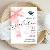 Invitation Pink Bow Graduation Party