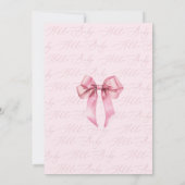 Invitation Pink Bow Hello Baby Girl Baby shower (Dos)