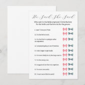 Invitation Pink Bow Il Dit Qu'Elle A Dit Jeu - Fête des marié (Devant / Derrière)