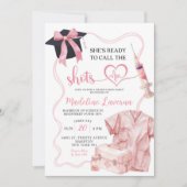 Invitation Pink Bow Infirmière Médicale Graduation (Devant)