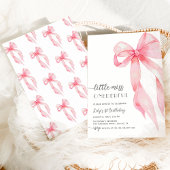 Invitation Pink Bow Little Miss Onederful Girl 1er anniversai
