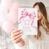 Invitation Pink Bow mignonne Bébé doux Baby shower fille