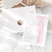 Invitation Pink Bow Minimalist C'est un Baby shower de fille