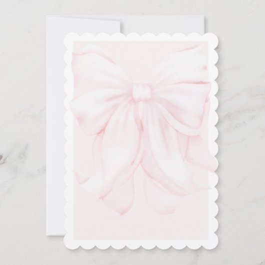 Invitation Pink Bow moderne Élégant Baby shower fille (Dos)