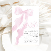 Invitation Pink Bow moderne Élégant Baby shower fille
