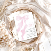Invitation Pink Bow moderne Élégant Baby shower fille