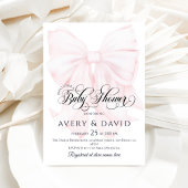 Invitation Pink Bow moderne Élégant Baby shower fille
