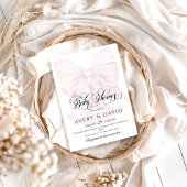 Invitation Pink Bow moderne Élégant Baby shower fille