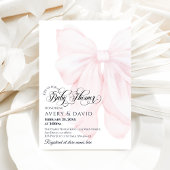 Invitation Pink Bow moderne Élégant Baby shower fille