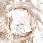 Invitation Pink Bow moderne Élégant Baby shower fille