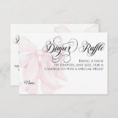 Invitation Pink Bow moderne Élégante fille Baby shower couche (Devant / Derrière)