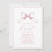 Invitation Pink Bow nouer la Fête des mariées de noeud (Devant)