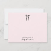 Invitation Pink Bow Nursery Note Card (Devant)