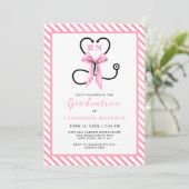 Invitation Pink Bow Nursing School Graduation Party (Debout devant)