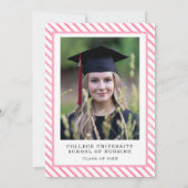 Invitation Pink Bow Nursing School Graduation Party (Dos)