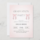 Invitation Pink Bow Photo Grad Party Graduation (Dos)