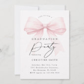 Invitation Pink Bow Photo Graduation Party (Devant)