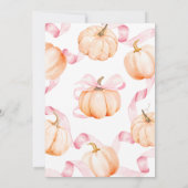 Invitation Pink Bow Pumpkin Baby Shower (Dos)