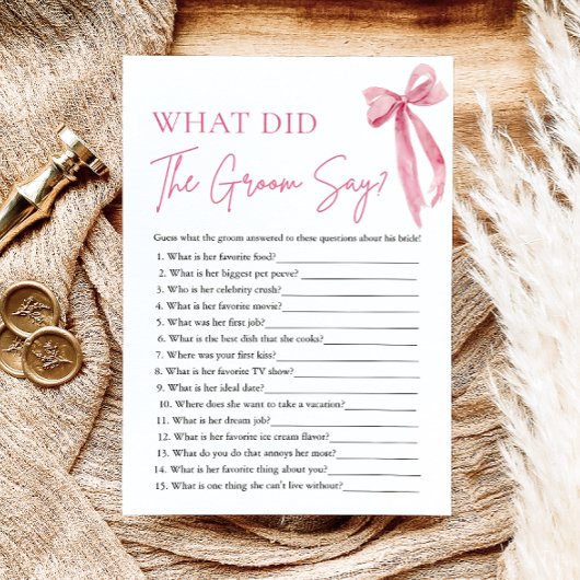 Invitation Pink Bow Qu'Est-Ce Que La Salle A Dit Fête des mar