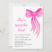 Invitation Pink Bow She's Tying the Knot Bridal Shower  (Devant)