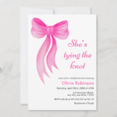 Invitation Pink Bow She's Tying the Knot Bridal Shower (Devant)