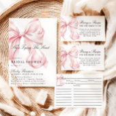 Invitation Pink Bow She's Tying The Knot Bridal Shower