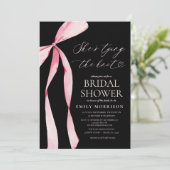 Invitation Pink Bow She's Tying the Knot Fête des mariées (Debout devant)