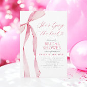 Invitation Pink Bow She's Tying the Knot Fête des mariées
