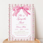Invitation Pink Bow She's Tying the Knot Fête des mariées<br><div class="desc">Pink Bow She's Tying the Knot Bridal Shower Invitation</div>