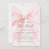 Invitation Pink Bow She's Tying the Knot Fête des mariées (Devant)