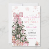 Invitation Pink Bow Snowflakes Nutcracker Baby Sprinkle (Devant)