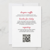 Invitation Pink Bow Sweet Little Citrouille Baby shower fille (Dos)