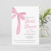Invitation Pink Bow thème nuptiale douche personnalisable (Debout devant)