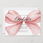 Invitation Pink Bow Three Photo Graduation 2025 (Dos)