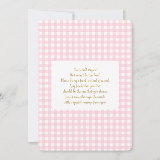 Invitation Pink Bow Une petite fille Baby shower Citrouille (Dos)