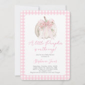 Invitation Pink Bow Une petite fille Baby shower Citrouille (Devant)