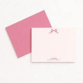 Invitation Pink Bow Valentine’s Day Note Card