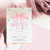 Invitation Pink Bow Winter Onederland 1ère fête d'anniversair