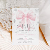 Invitation Pink Bow Winter Onederland 1ère fête d'anniversair