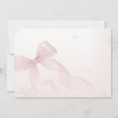 Invitation Pink Bow Winter Snowflake Photo 16th Birthday (Dos)