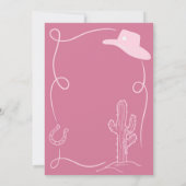 Invitation Pink Bow Yeehaw Disco Cowgirl Premier Rodéo Annive (Dos)