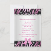 Invitation Pink Bow Zebra Imprimer 30e anniversaire (Dos)