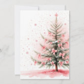 Invitation Pink Bows and Christmas Tree Baby Shower (Dos)