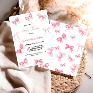 Invitation Pink Bows Baby Girl Baby shower