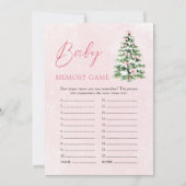Invitation Pink Bows Baby shower de Noël Baby Memory Jeu (Devant)