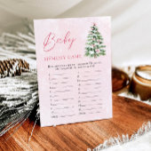 Invitation Pink Bows Baby shower de Noël Baby Memory Jeu
