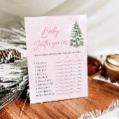 Invitation Pink Bows Baby shower de Noël Scattergents Jeu