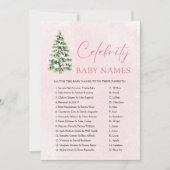 Invitation Pink Bows Christmas Tree Celebrity Baby Name Jeu (Devant)